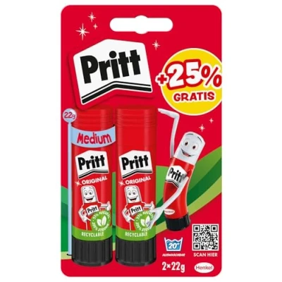 Afbeelding van Pritt 9H PGS6B Lot de 4 bâtons Colle et tatouages 11 g avec inscription « Alles steht Kopf 2 » sûre adaptée aux enfants pour les arts loisirs créatifs forte