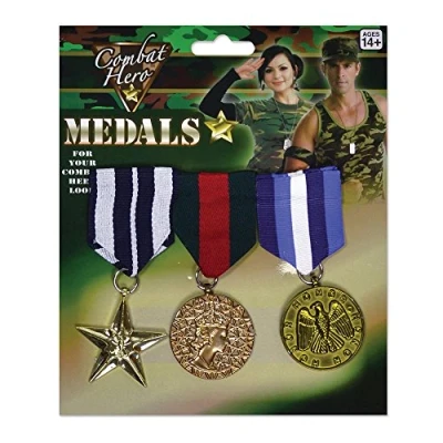 Image de Bristol Novelty BA584 Médailles militaires 3pcs. forum, hommes, multicolore, taille unique