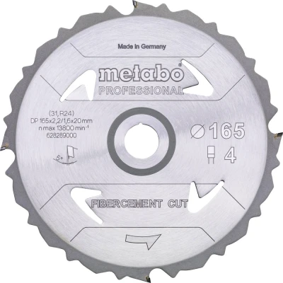 Afbeelding van Metabo FIBERCEMENT CUT PROFESSIONAL 628297000 Cirkelzaagblad 190 x 30 1.6 mm Aantal tanden: 4 1 stuk(s)