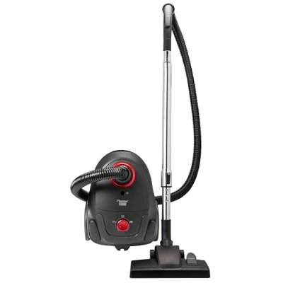 Afbeelding van Bestron Stofzuiger met zak, inclusief 3 stofzuigerzakken, 94cm telescoopbuis &amp; 7.5m actieradius, uitwasbare HEPA12 Microfilter, kleur: Zwart / Rood