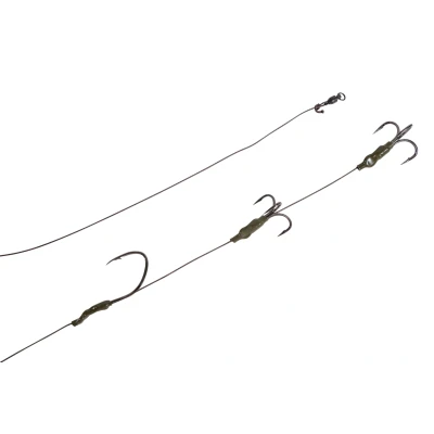 Afbeelding van Ultimate Catfish Rig Double Hook # 6/0 Single + 3/0 4/0 Treble Leaders
