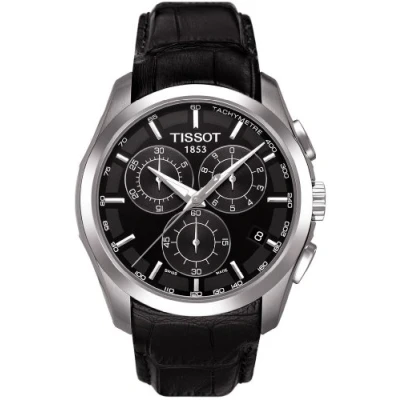Afbeelding van Tissot Herenhorloge Couturier chronograaf kwarts T0356171605100, zwart, Riem