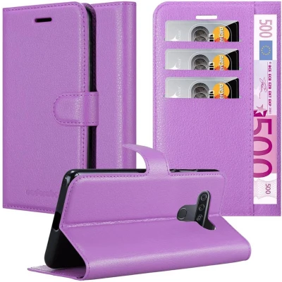 Afbeelding van Cadorabo Hoesje geschikt voor LG KQ51 in MANGAAN PAARS Beschermhoes met magnetische sluiting, standfunctie en kaartvakje Book Case Cover Etui