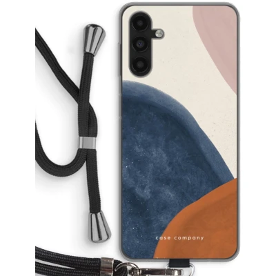 Afbeelding van Case Company® hoesje met Koord geschikt voor Samsung Galaxy A13 5G Geo #1 Telefoonhoesje Zwart Bescherming aan alle Kanten en Over de Schermrand