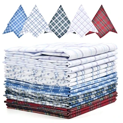 Afbeelding van OTYMIOW zakdoeken van katoen voor heren, 15 stuks, handkerchief, 40 x cm, zakdoeken, stoffen stof, vierkant, zakdoek,