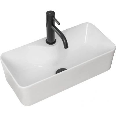 Afbeelding van REA Mery Opzetwastafel Waskom 50.5 x 25 14 cm Glans Wit