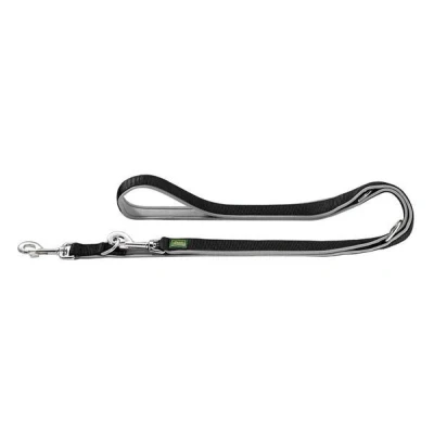 Afbeelding van Hunter Trainingslijn Neopren Nylon Zwart&amp;Grijs Hondenriem 200x2.5 cm