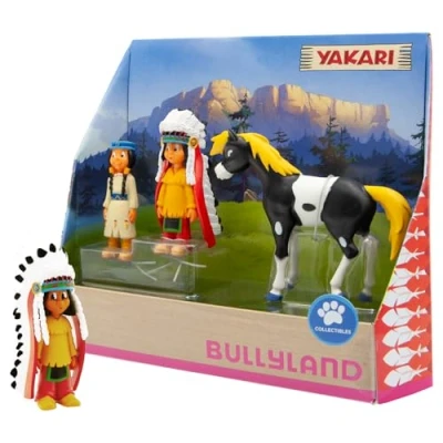 Afbeelding van Bullyland 43309, Yakari in geschenkdoos, 3 delig, handbeschilderd, PVC vrij, voor kinderen fantasierijk spelen, uniseks, kinderen, meerkleurig