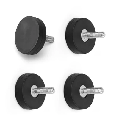 Afbeelding van neodymium rubberen magneet, 4 stuks, sterke plat, diameter 22 mm, kleine magneet met M4 buitendraad, supersterke voor bevestiging van verschillende apparaten 0XBIT