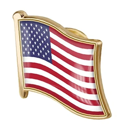 Afbeelding van 1st Amerikaanse Vlag Pin Metalen Badge Reversspeld VS Nieuwigheid Accessoires