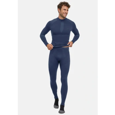 Afbeelding van FALKE Warm Long Tights warmend anti zweet functioneel ondergoed sportbroek heren blauw Matt XXL