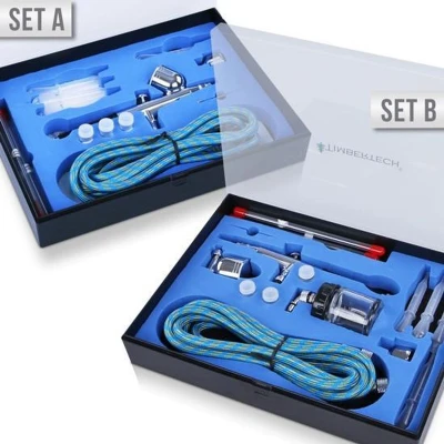 Afbeelding van ABPST03 airbrush pistolen set, 32 delig, met veel toebehoren