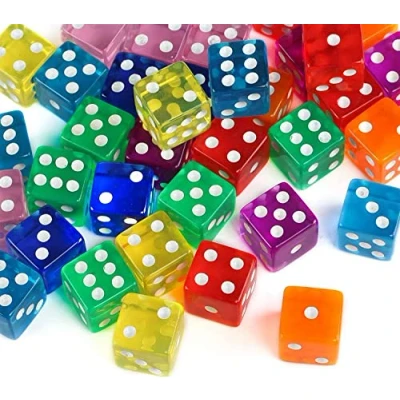 Afbeelding van GWHOLE 6 Opgeruimde Dobbelstenen Spel Spot Set voor Math Learning, Casino, Party Favor en Giften, 8 Kleuren