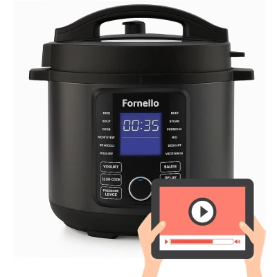 Afbeelding van Nieuw Fornello Multicooker 8L Slowcooker met timer &amp; kookboek Rijstkoker pressure cooker