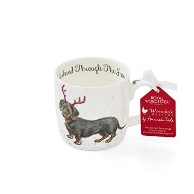 Afbeelding van Portmeirion Home &amp; Gifts MMOC5629 XS Sneeuwbeker van Engels porselein, teckel, meerkleurig, 8,5 x 12 8 cm