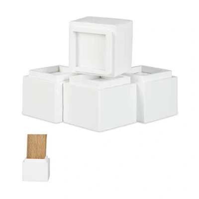 Afbeelding van Relaxdays meubelverhoger 8.5 cm stoelverhoger pootverlening 4 stuks tafelverhoger wit