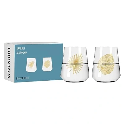 Afbeelding van RITZENHOFF 6251001 Sparkle Allround universele glazen, 500 ml, motief met iriserend effect, made in Germany, 2 stuks