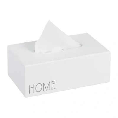 Afbeelding van Relaxdays tissue box &#039;HOME&#039; zakdoekendoos houtlook zakdoekjes cosmetica modern