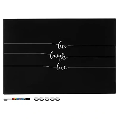 Afbeelding van Navaris magneetbord Magnetisch bord om op te schrijven Memobord 60 x 40 cm Met magneten en marker Voor aan de muur Live, Laugh, Love