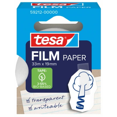 Afbeelding van tesa, Plakband, tesafilm papier plakband 33m 19mm 1 rol vouwdoos (19 mm)