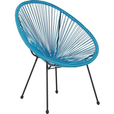 Afbeelding van Beliani ACAPULCO Tuinstoel Blauw PE rotan