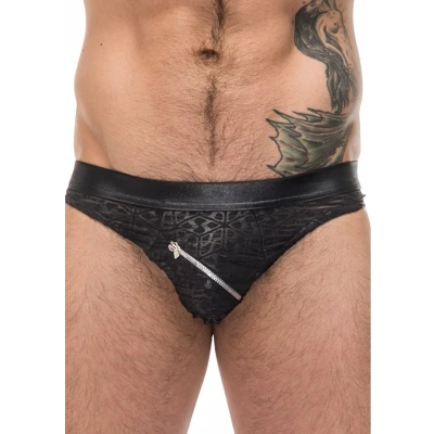 Afbeelding van Male Power Zip Bikini Black Maat M