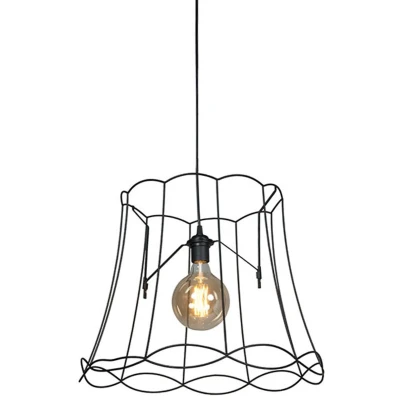 Afbeelding van QAZQA Retro hanglamp zwart 50 cm Granny Frame