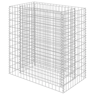Afbeelding van vidaXL Verhoogd bed met schanskorf, verzinkt staal, 90 x 50 100 cm