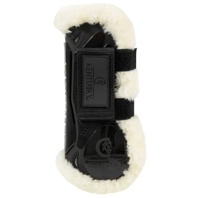 Afbeelding van Kentucky Peesbeschermers Velcro Vegan Sheepskin Zwart M