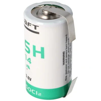 Afbeelding van SAFT LSH 14 lithiumbatterij 3.6V Primair met soldeerlip U vorm