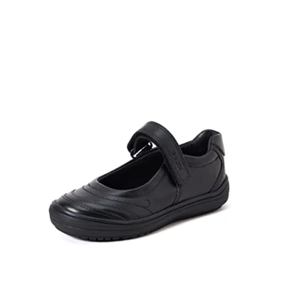Afbeelding van Geox J Hadriel Ballerina&#039;s met enkelbandjes voor kinderen, Maat: 30, Black Leer