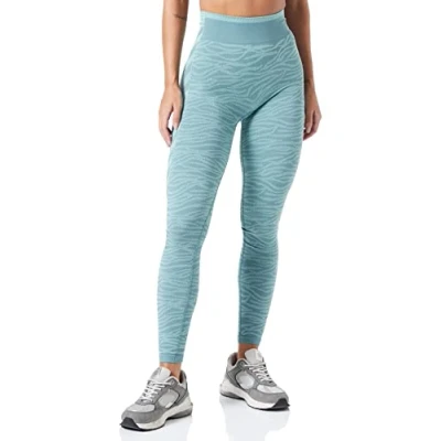 Afbeelding van HUMMEL Saga Legging Midden Taille Naadloos Dames North Atlantic / Blue Surf Melange S