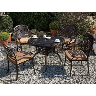 Afbeelding van Beliani SALENTO Tuintafel Bruin 102 x cm Aluminium