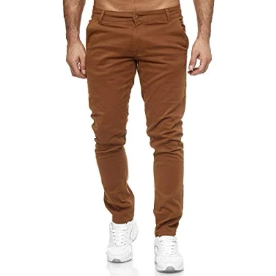 Afbeelding van Elara chino Chunkyrayan herenbroek, slim fit, stretch, Kameel.