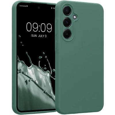 Afbeelding van kwmobile Housse compatible avec Samsung Galaxy A55 5G coque de téléphone protection souple en TPU silicone vert sapin