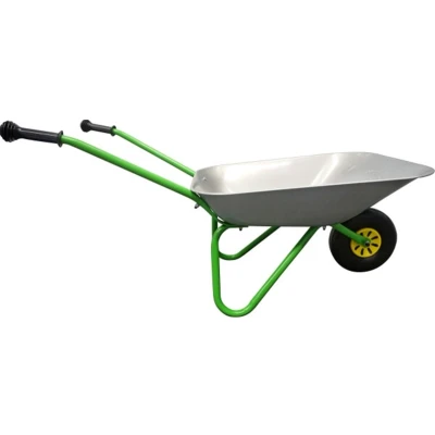 Afbeelding van Metalen kruiwagen zilver/groen