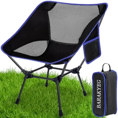 Afbeelding van BARAKYEG chaise de camping pliable portable 240 kg Petite pliante avec sac transport En acier au carbone Pour la pêche, l&#039;extérieur, randonnée, le