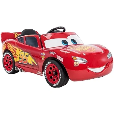 Afbeelding van Huffy Disney Cars Lightning McQueen elektrische auto voor kinderen, 3 5 jaar, 6 V, met werkverlichting en geluid