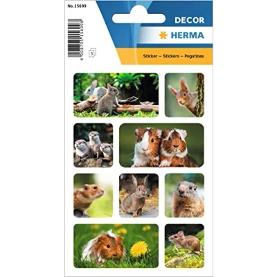Afbeelding van Herma, Stickers, Motief stickers Knaagdieren 3 vellen à 30 Veelkleurig