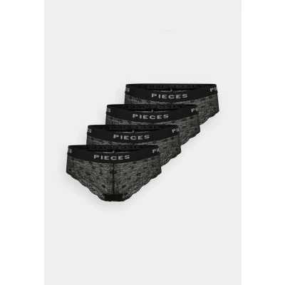 Afbeelding van Pieces Pclogo Hipster 4 PACK Slip black, Dames, Maat: XS, Black