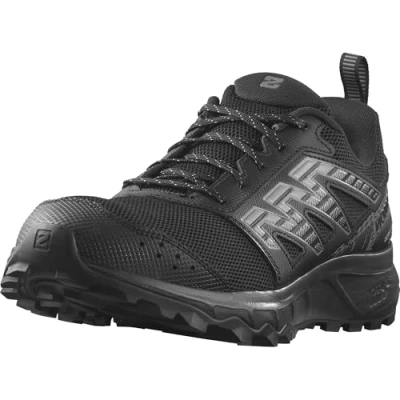 Afbeelding van Salomon Wander Outdoorschoenen, Heren, Maat: 42 2/3, Black/pewter/frost gray Kunststof/ textiel
