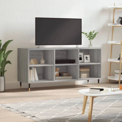 Afbeelding van Tv meubel 103,5x30x50 cm bewerkt hout grijs sonoma eikenkleurig