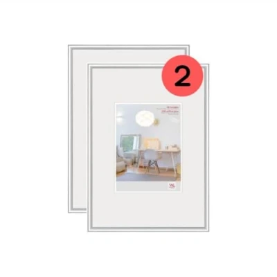 Image de walther design cadre photo argent 40 x 60 cm avec verre d’art double pack, en plastique New Lifestyle KVX460SD