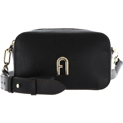 Afbeelding van FURLA Leren Schoudertas Primula Mini Crossbody Bag Nero Zwart