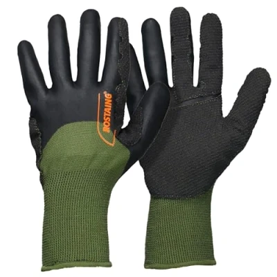 Afbeelding van ROSTAING SARMENT handschoenen paar beschermende voor het snoeien en trekken van wijngaardenhout ideale bescherming bij koud nat weer de boomverzorging kaki
