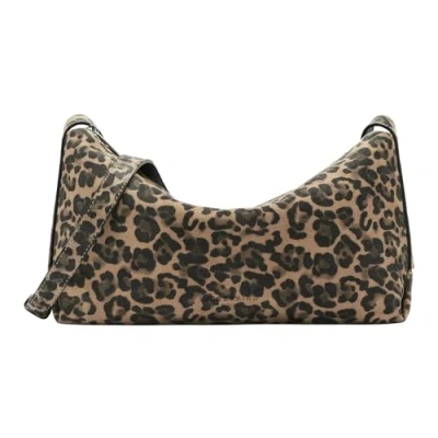 Afbeelding van LIEBESKIND BERLIN Leren Schoudertas Elvira Leo Suede Crossbody Bag Beige Lichtbruin
