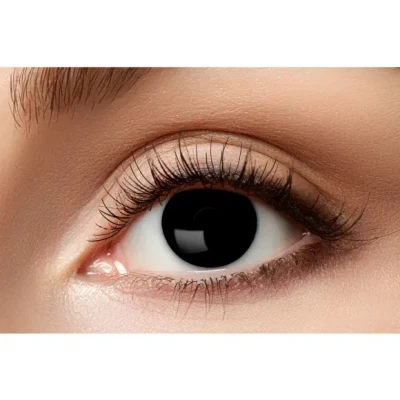 Afbeelding van Zwarte kleurlenzen Black Witch Gekleurde heks weeklenzen Halloween contactlenzen zwart lenzen