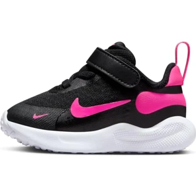 Afbeelding van Nike Performance Revolution 7 Unisex Hardloopschoenen neutraal voor kinderen, Maat: 17, Black/hyper pink/white Textiel/ synthetisch