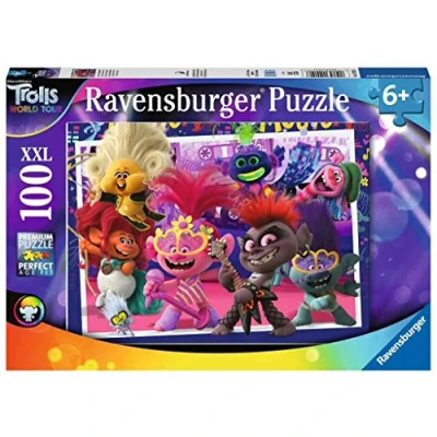 Afbeelding van Ravensburger Kinderpuzzel 12912 Onze favoriete liedjes Trolls puzzel voor kinderen vanaf 6 jaar, met 100 delen in XXL formaat