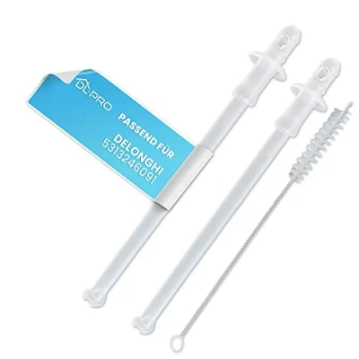 Afbeelding van DL pro Set van 2 melkzuigbuizen voor Delonghi koffiezetapparaat 5313246091 + 17 cm borstel ECAM656.55 ECAM656.75 PrimaDonna Elite